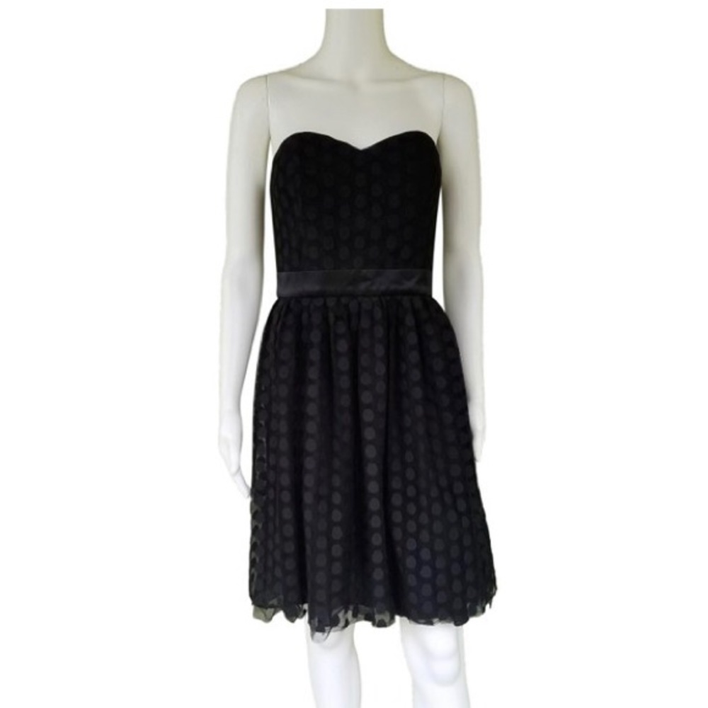 White House Black Market.Strapless Polka Dot Tulle Cocktail Dress